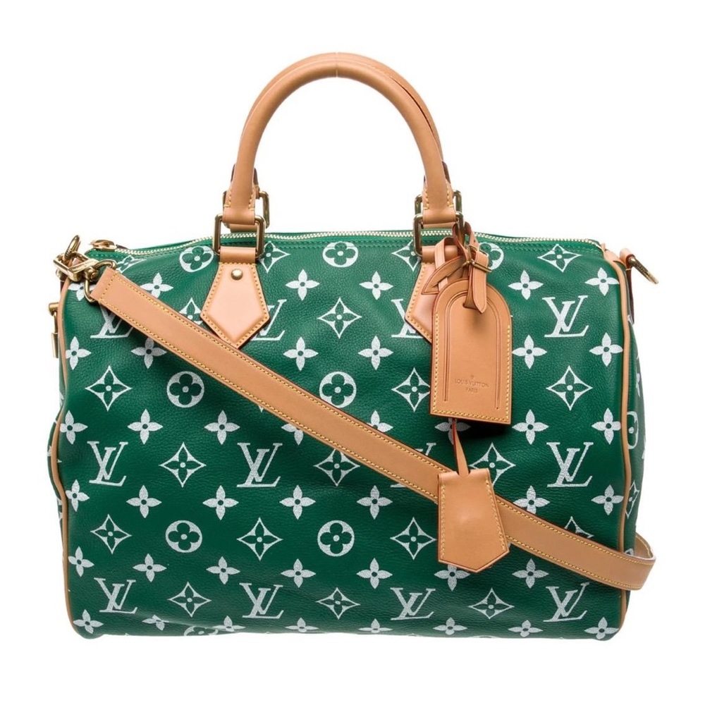Cute fashion Green Monogram Canvas Travel Bag